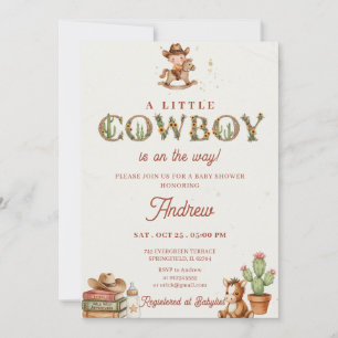 Personal Rodeo Western Cowboy Baby Shower Invitation