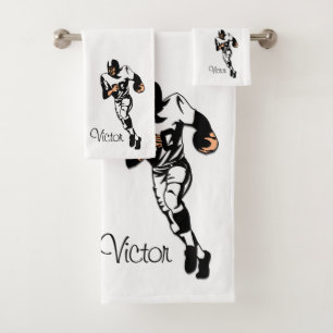 Personal Running Back Football Player Bath Towel Set