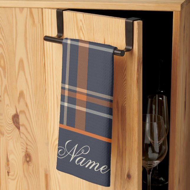 Personal Rustic Christmas/winter plaid   Kitchen Towel (Thirds Fold)