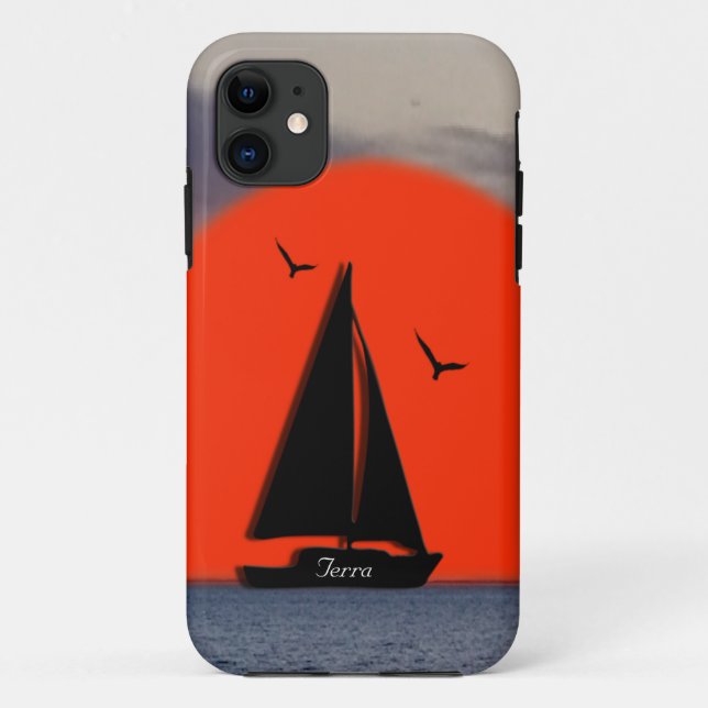 Personal Sailboat Name on Boat Case-Mate iPhone Case (Back)