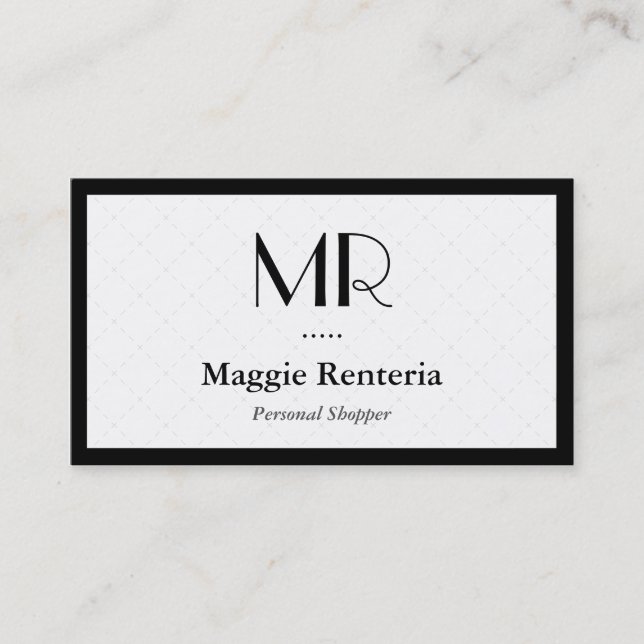 Personal Shopper - Clean Stylish Monogram Business Card (Front)
