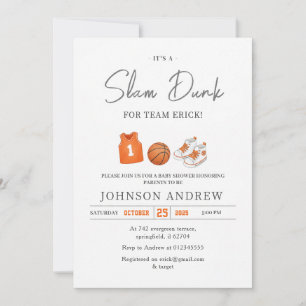 Personal Slam Dunk Basketball Baby Shower  Invitation