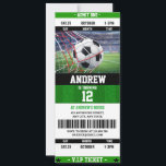 Personal Soccer Ball Ticket Birthday for kId Invitation<br><div class="desc">Personal Soccer Ball Ticket Birthday Invitation for Kids! Designed to look like a real soccer match ticket, this vibrant invitation is perfect for any young soccer fan's birthday celebration. Featuring dynamic soccer ball graphics and a fun, sporty layout, it’s easy to personalize with your event details. This unique invitation will...</div>