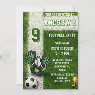 Personal Soccer Birthday Invitation