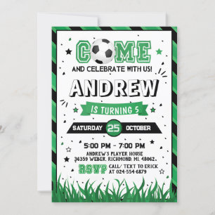 Personal Soccer Birthday Invitation Party
