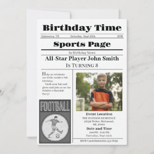 Personal Soccer Birthday Invitation With Photo