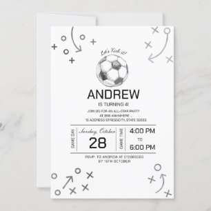 Personal soccer birthday party invitation