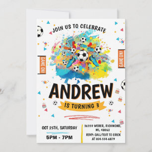 Personal Soccer Birthday Party Invitation