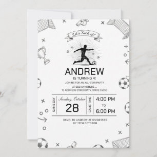 Personal soccer birthday party invitation