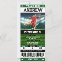 Personal Soccer Ticket Birthday with Photo