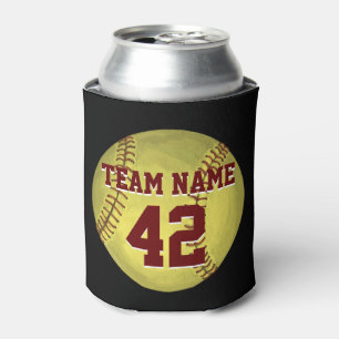 Personal Softball Art Can Cooler
