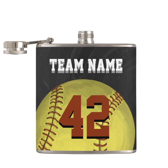 Personal Softball Art Hip Flask (Opened)
