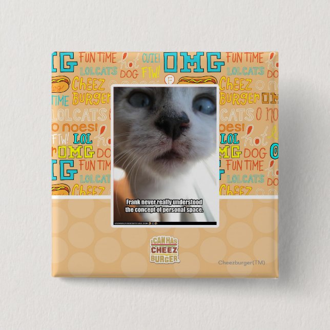 Personal Space 2 Inch Square Button (Front)