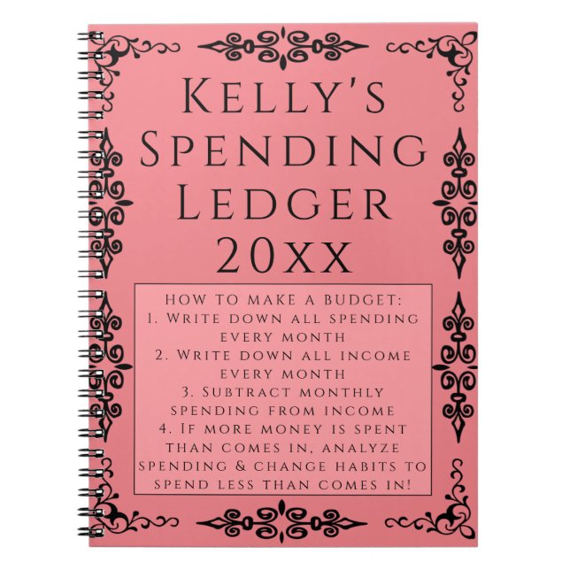 Personal Spending Ledger Elegant Budget Notebook (Front)
