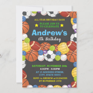 Personal Sports Birthday For kid Invitation