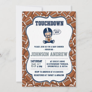 Personal Sprinkle Sports Football Baby Shower Invitation