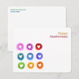 Personal Stationery: Rainbow Love hearts Note Card