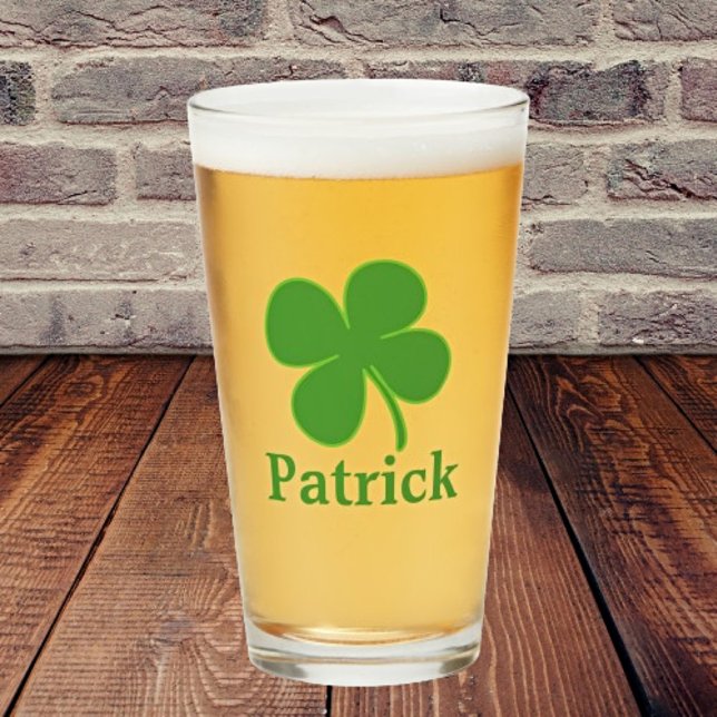 Personal Style: Irish Green Four Leaf Clover Beer Glass (Creator Uploaded)