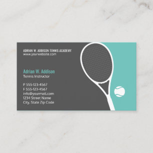 Personal Tennis Coach Instructor Club Appointment Card
