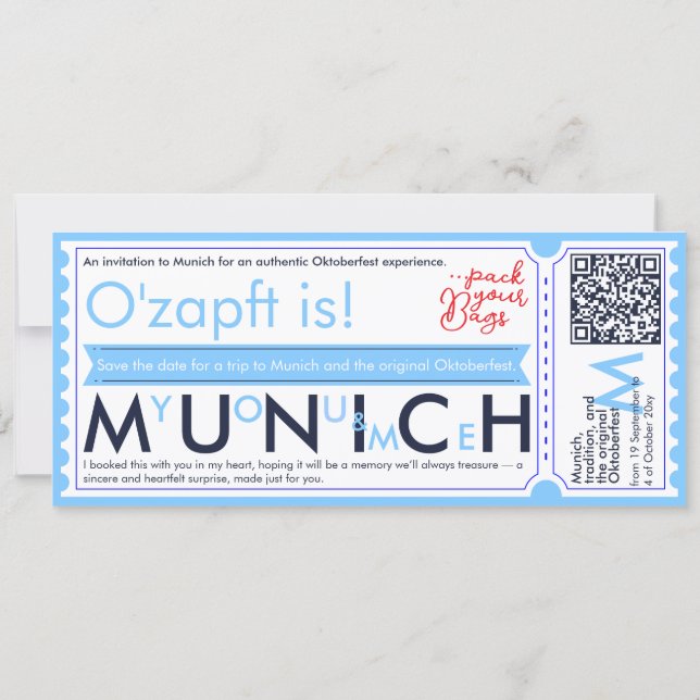 Personal Ticket Invitation Oktoberfest Munich  (Back)