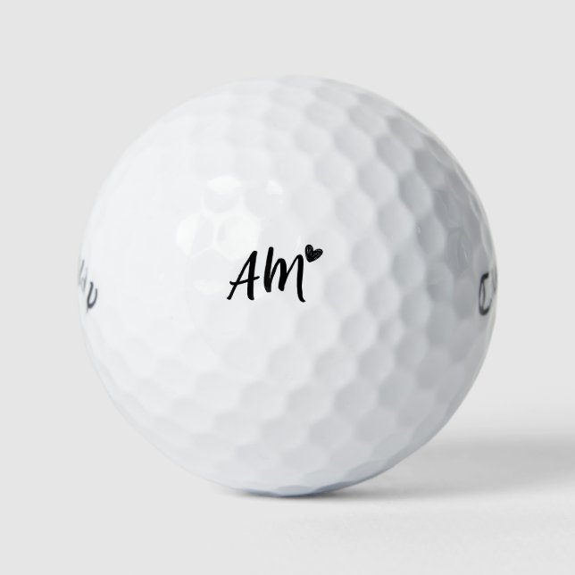 Personal Touch Customizable Initials Birthday Gift Golf Balls (Front)