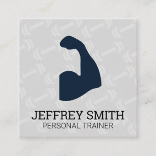 Personal Trainer   Arm Flex Square Business Card