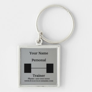 Personal Trainer Barbell Keychain