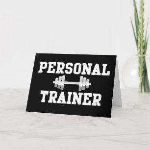 Personal Trainer Black and White Dumbell Training Card