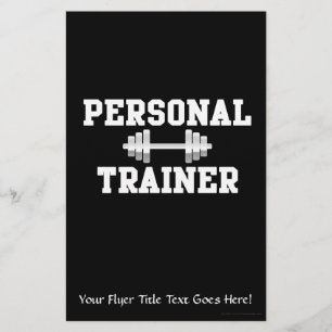 Personal Trainer Black and White Dumbell Training Flyer