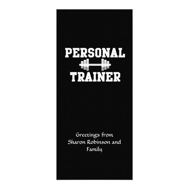 Personal Trainer Black and White Dumbell Training Rack Card (Front)