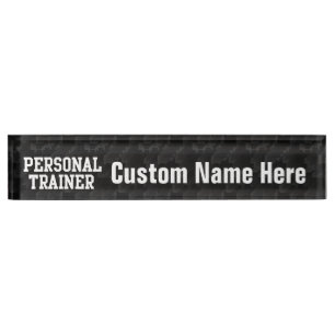Personal Trainer Black Varsity Nameplate