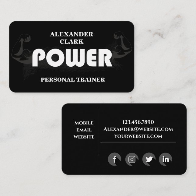 Personal Trainer  Business Card (Front/Back)