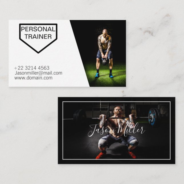 Personal Trainer Business Card || Fitness (Front/Back)