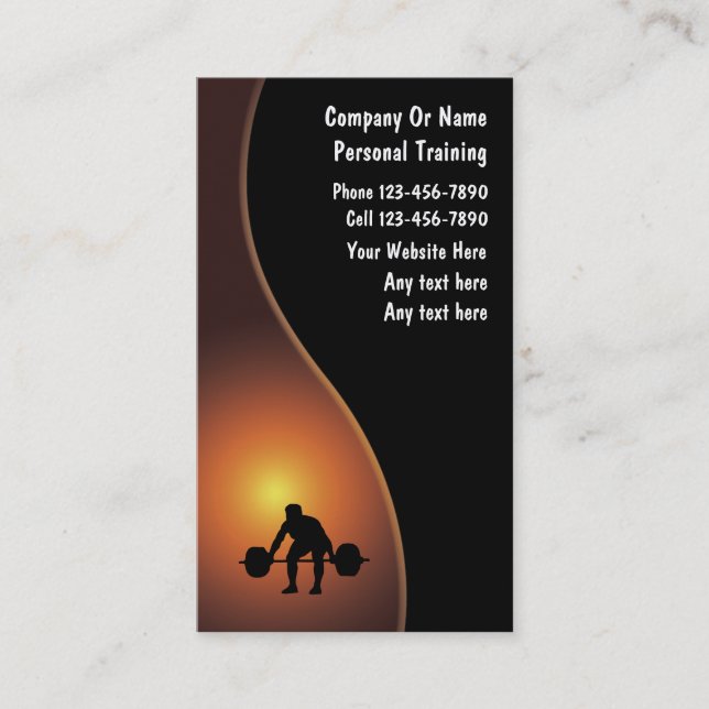 Personal Trainer Business Cards (Front)
