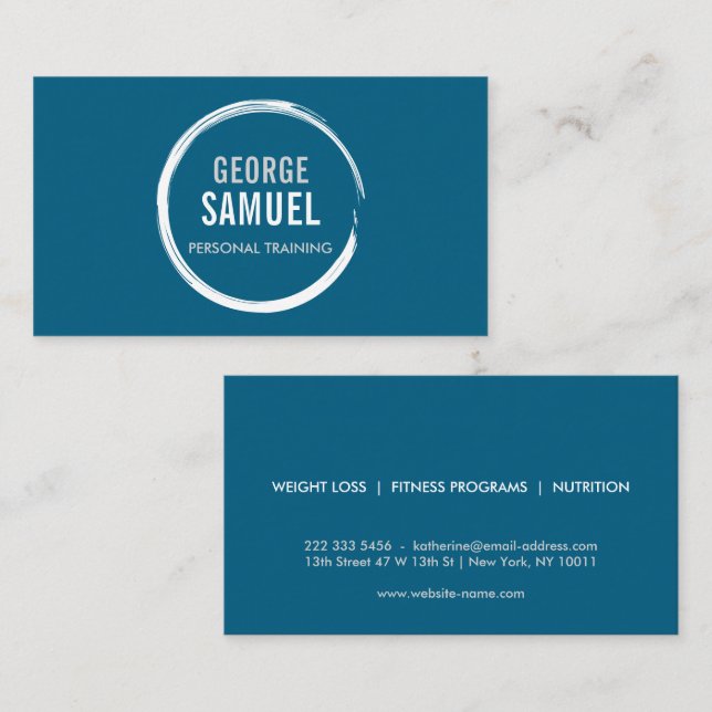PERSONAL TRAINER CHALK SKETCH LOGO BUSINESS CARD (Front/Back)