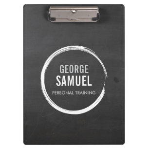 PERSONAL TRAINER CUSTOM CHALK SKETCH LOGO  CLIPBOARD