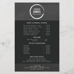 PERSONAL TRAINER CUSTOM CHALK SKETCH LOGO FLYER