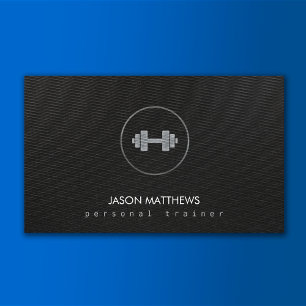  Personal Trainer Dumbbell Black Business Card