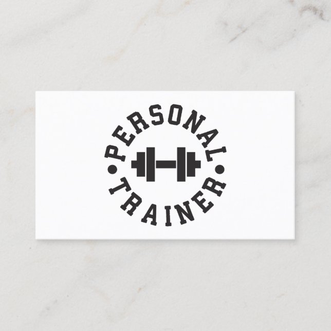 Personal Trainer - Dumbbell Logo - Custom Business Card (Front)