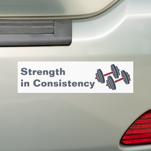 Personal Trainer Dumbbell Strength in Consistency Bumper Sticker (On Car)