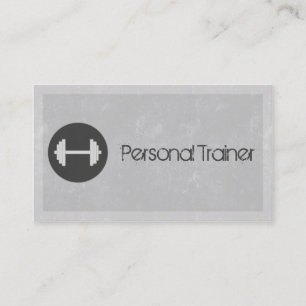 Personal Trainer Fitness Business Cards in Grey
