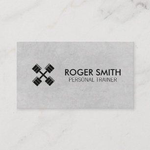 Personal Trainer   Fitness Coach   Cross Dumbbells Business Card