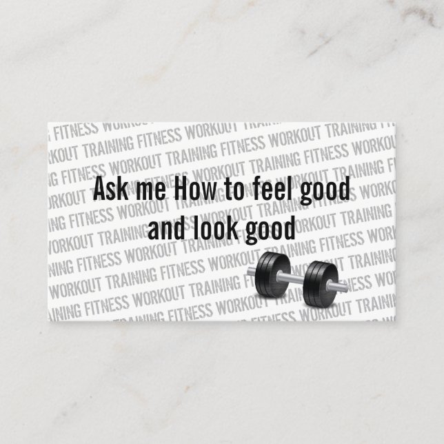 Personal Trainer Fitness Dumbbell Cool Typography Business Card (Front)