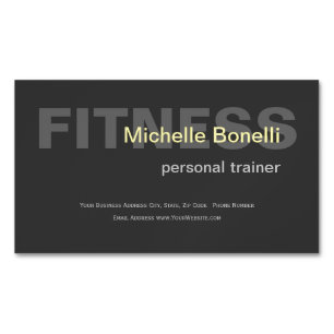 Personal Trainer Fitness Modern Elegant  Magnetic Business Card