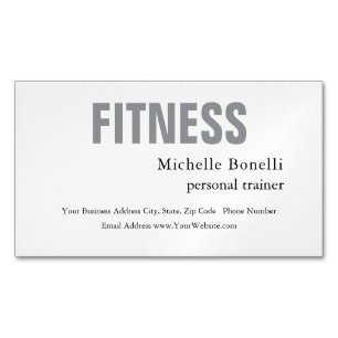 Personal Trainer Fitness Modern Elegant  Magnetic Business Card