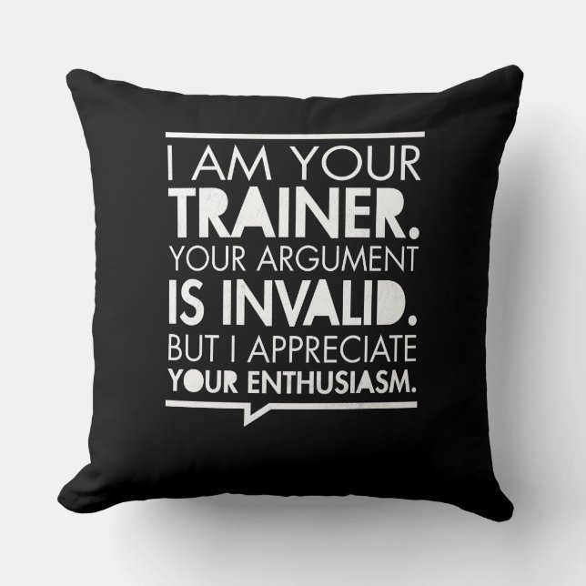 Personal Trainer Fitness Motivation Throw Pillow (Front)
