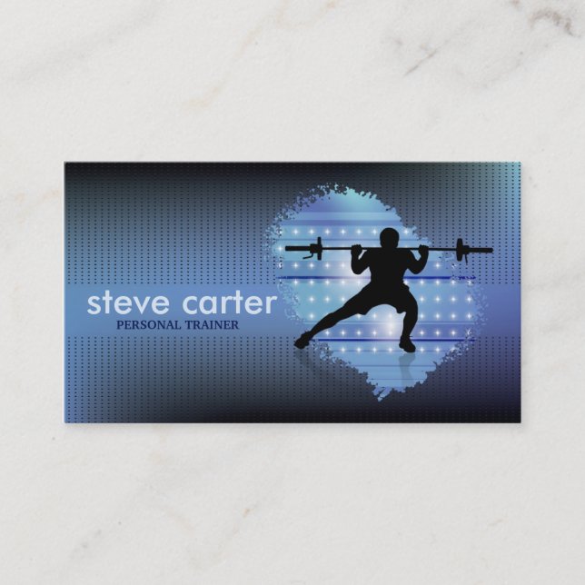 Personal Trainer & Fitness Muscle Man Business Card (Front)