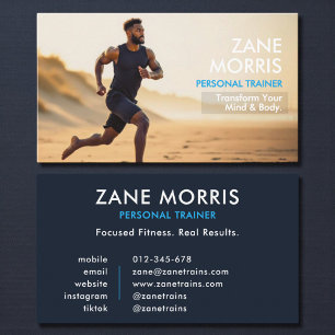 Personal Trainer Fitness Photo  Business Card