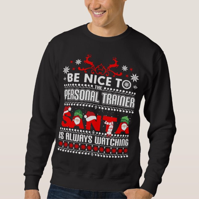 Personal Trainer Gift Ugly Christmas Sweater Funny (Front)