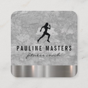 Personal Trainer Grunge Metal Trim Appointment Card